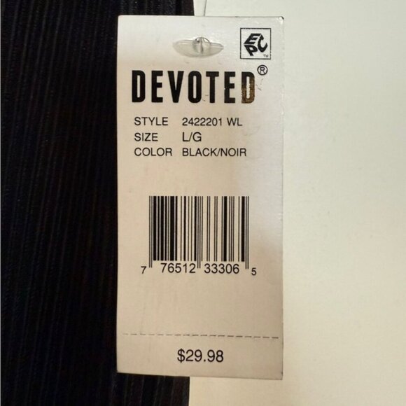 Devoted Black Pleated Wide-Leg Pants - Size L - Picture 5 of 5